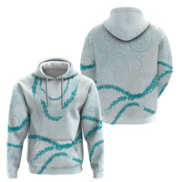 Aloha Lei Mikioi Hoodie Teal Polynesian Tribal Tatau Pattern