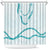 Aloha Lei Mikioi Shower Curtain Teal Polynesian Tribal Tatau Pattern