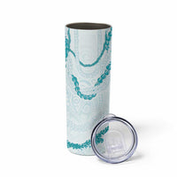Aloha Lei Mikioi Skinny Tumbler Teal Polynesian Tribal Tatau Pattern LT9 - Polynesian Pride