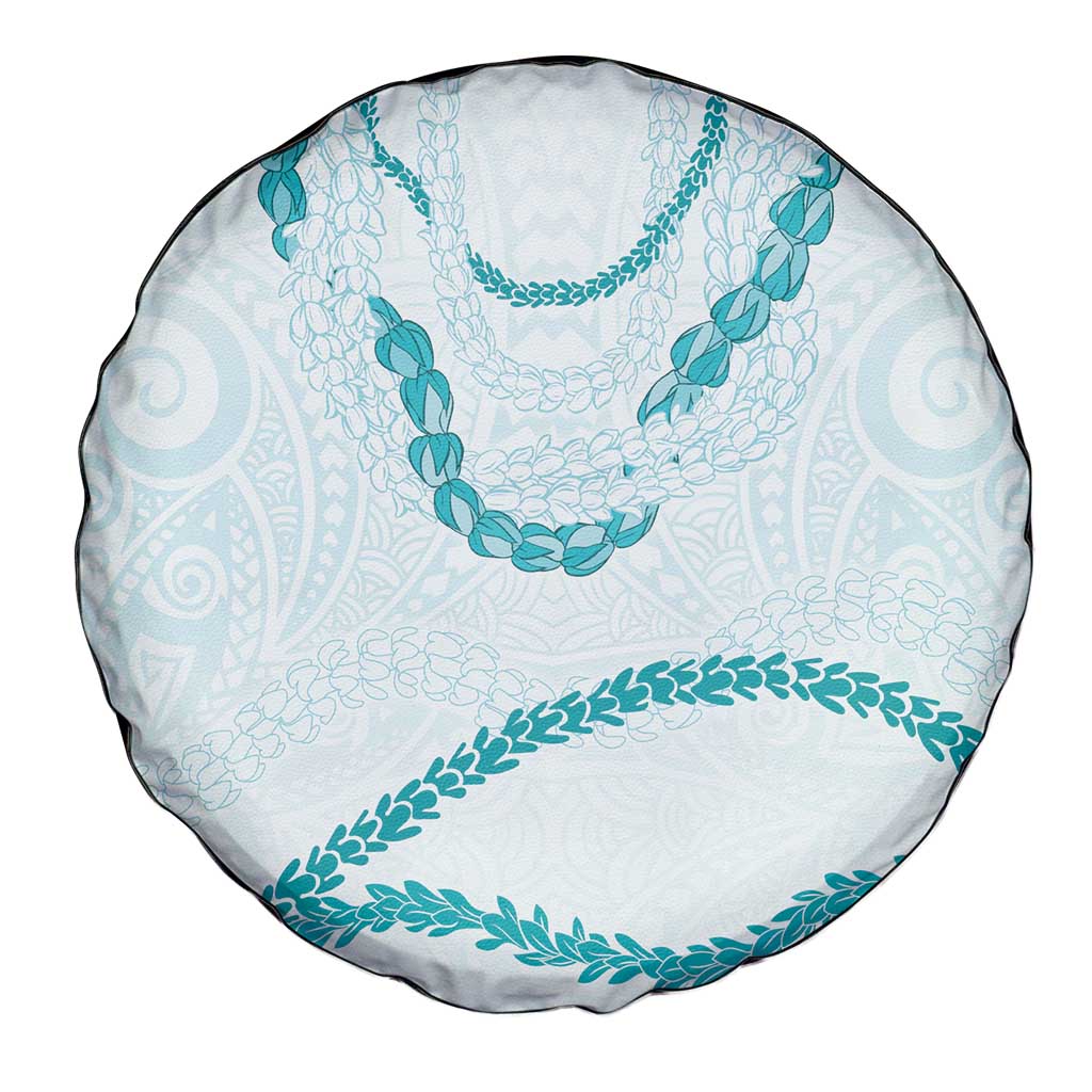 Aloha Lei Mikioi Spare Tire Cover Teal Polynesian Tribal Tatau Pattern