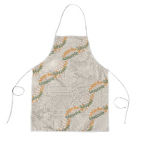 Aloha Pakalana and Puakenikeni Lei Apron Beige Hawaiian Pattern - Polynesian Pride