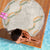 Aloha Pakalana and Puakenikeni Lei Beach Blanket Beige Hawaiian Pattern