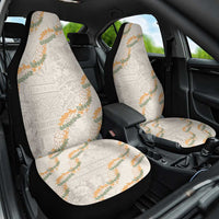 Aloha Pakalana and Puakenikeni Lei Car Seat Cover Beige Hawaiian Pattern