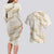 Aloha Pakalana and Puakenikeni Lei Couples Matching Long Sleeve Bodycon Dress and Hawaiian Shirt Beige Hawaiian Pattern