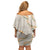 Aloha Pakalana and Puakenikeni Lei Family Matching Off Shoulder Short Dress and Hawaiian Shirt Beige Hawaiian Pattern