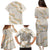 Aloha Pakalana and Puakenikeni Lei Family Matching Puletasi and Hawaiian Shirt Beige Hawaiian Pattern