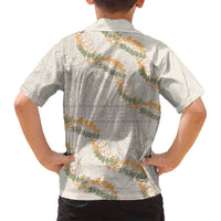 Aloha Pakalana and Puakenikeni Lei Family Matching Summer Maxi Dress and Hawaiian Shirt Beige Hawaiian Pattern