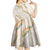 Aloha Pakalana and Puakenikeni Lei Kid Short Sleeve Dress Beige Hawaiian Pattern