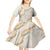 Aloha Pakalana and Puakenikeni Lei Kid Short Sleeve Dress Beige Hawaiian Pattern