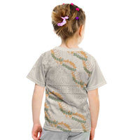 Aloha Pakalana and Puakenikeni Lei Kid T Shirt Beige Hawaiian Pattern LT9 - Polynesian Pride