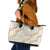 Aloha Pakalana and Puakenikeni Lei Leather Tote Bag Beige Hawaiian Pattern