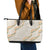 Aloha Pakalana and Puakenikeni Lei Leather Tote Bag Beige Hawaiian Pattern