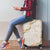 Aloha Pakalana and Puakenikeni Lei Luggage Cover Beige Hawaiian Pattern