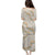 Aloha Pakalana and Puakenikeni Lei Puletasi Beige Hawaiian Pattern