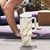 Aloha Pakalana and Puakenikeni Lei Tumbler With Handle Beige Hawaiian Pattern