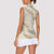 Aloha Pakalana and Puakenikeni Lei Women Sleeveless Polo Shirt Beige Hawaiian Pattern
