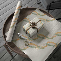 Aloha Pakalana and Puakenikeni Lei Wrapping Paper Beige Hawaiian Pattern - Polynesian Pride
