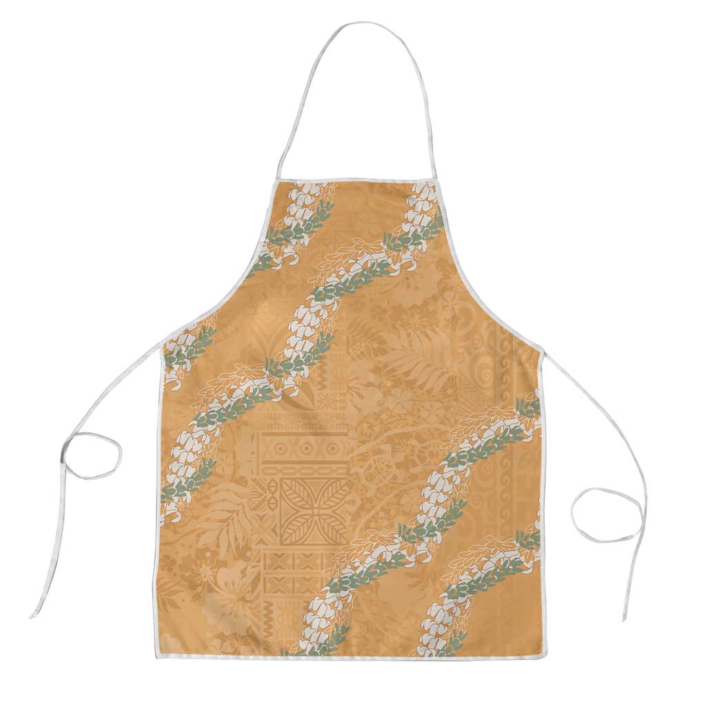 Aloha Pakalana and Puakenikeni Lei Apron Gold Hawaiian Pattern - Polynesian Pride