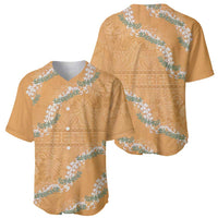 Aloha Pakalana and Puakenikeni Lei Baseball Jersey Gold Hawaiian Pattern