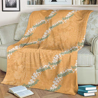 Aloha Pakalana and Puakenikeni Lei Blanket Gold Hawaiian Pattern
