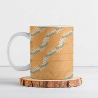 Aloha Pakalana and Puakenikeni Lei Ceramic Mug Gold Hawaiian Pattern - Polynesian Pride