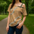 Aloha Pakalana and Puakenikeni Lei Cross Shoulder Shirt Gold Hawaiian Pattern - Polynesian Pride