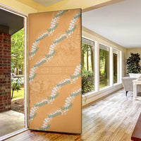 Aloha Pakalana and Puakenikeni Lei Door Cover Gold Hawaiian Pattern - Polynesian Pride