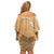 Aloha Pakalana and Puakenikeni Lei Family Matching Off Shoulder Short Dress and Hawaiian Shirt Gold Hawaiian Pattern
