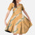 Aloha Pakalana and Puakenikeni Lei Family Matching Summer Maxi Dress and Hawaiian Shirt Gold Hawaiian Pattern