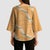 Aloha Pakalana and Puakenikeni Lei Kimono Sleeve Blouse Gold Hawaiian Pattern - Polynesian Pride