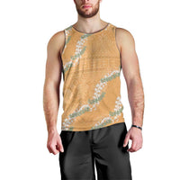 Aloha Pakalana and Puakenikeni Lei Men Tank Top Gold Hawaiian Pattern