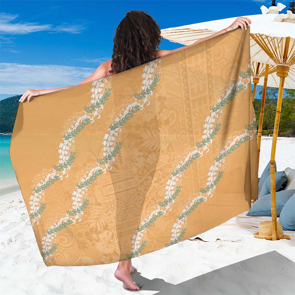 Aloha Pakalana and Puakenikeni Lei Sarong Gold Hawaiian Pattern