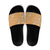 Aloha Pakalana and Puakenikeni Lei Slide Sandals Gold Hawaiian Pattern - Polynesian Pride