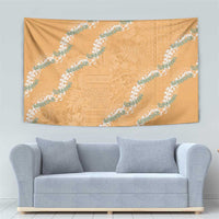 Aloha Pakalana and Puakenikeni Lei Tapestry Gold Hawaiian Pattern