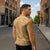 Aloha Pakalana and Puakenikeni Lei Zipper Polo Shirt Gold Hawaiian Pattern - Polynesian Pride