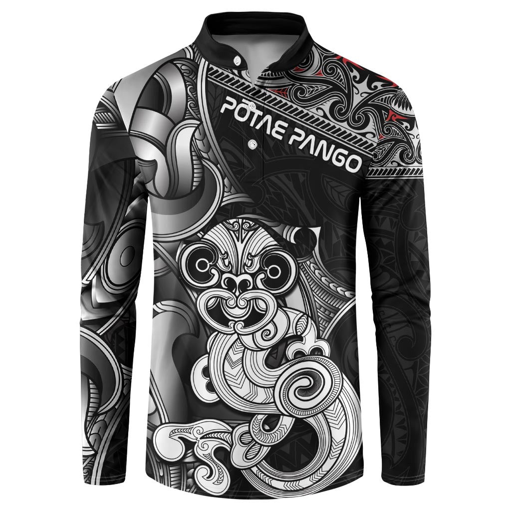 Personalised New Zealand Potae Pango Cricket Button Sweatshirt Special Maori Hei Tiki Tribal Tattoo
