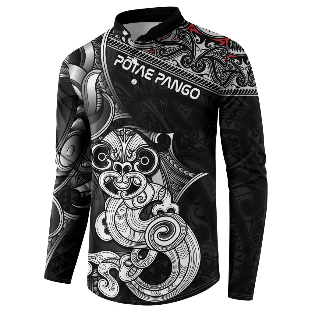 Personalised New Zealand Potae Pango Cricket Button Sweatshirt Special Maori Hei Tiki Tribal Tattoo