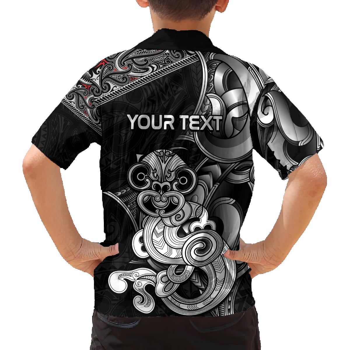 Personalised New Zealand Potae Pango Cricket Family Matching Off The Shoulder Long Sleeve Dress and Hawaiian Shirt Special Maori Hei Tiki Tribal Tattoo LT9 - Polynesian Pride