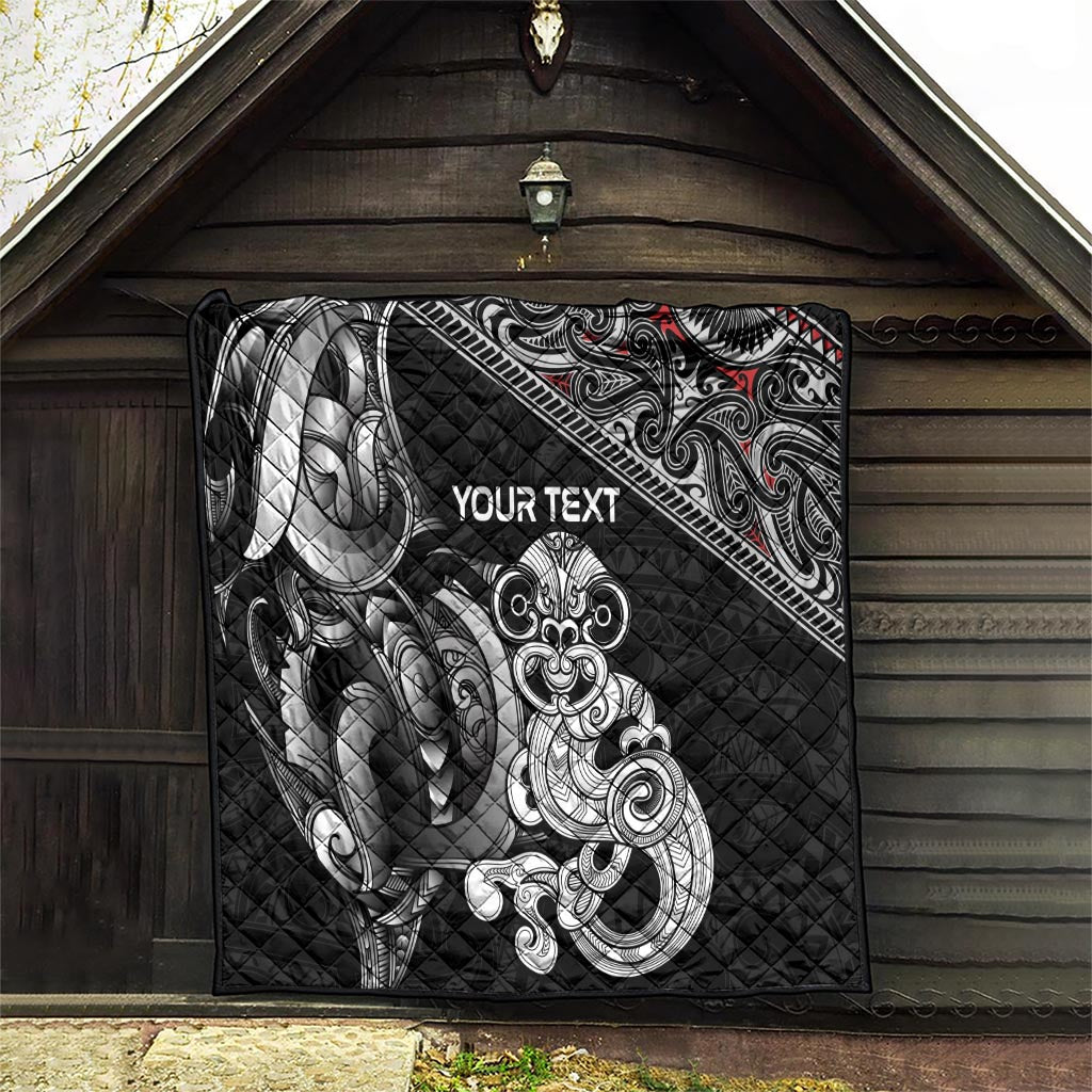 Personalised New Zealand Potae Pango Cricket Quilt Special Maori Hei Tiki Tribal Tattoo