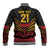 Custom Papua New Guinea Cricket Baseball Jacket PNG Emblem Mix Polyneisan Pattern