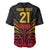 Custom Papua New Guinea Cricket Baseball Jersey PNG Emblem Mix Polyneisan Pattern