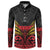 Custom Papua New Guinea Cricket Button Sweatshirt PNG Emblem Mix Polyneisan Pattern
