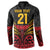 Custom Papua New Guinea Cricket Button Sweatshirt PNG Emblem Mix Polyneisan Pattern
