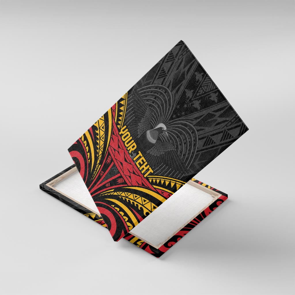 Custom Papua New Guinea Cricket Canvas Wall Art PNG Emblem Mix Polyneisan Pattern