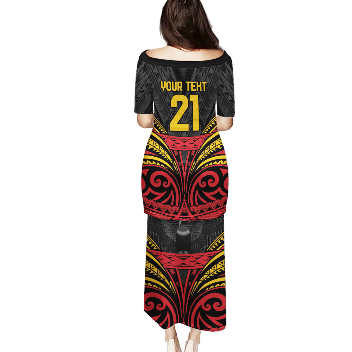 Custom Papua New Guinea Cricket Family Matching Puletasi and Hawaiian Shirt PNG Emblem Mix Polyneisan Pattern