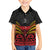 Custom Papua New Guinea Cricket Family Matching Short Sleeve Bodycon Dress and Hawaiian Shirt PNG Emblem Mix Polyneisan Pattern
