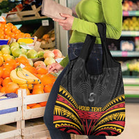 Custom Papua New Guinea Cricket Grocery Bag PNG Emblem Mix Polyneisan Pattern