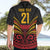 Custom Papua New Guinea Cricket Hawaiian Shirt PNG Emblem Mix Polyneisan Pattern