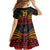 Custom Papua New Guinea Cricket Kid Short Sleeve Dress PNG Emblem Mix Polyneisan Pattern