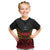 Custom Papua New Guinea Cricket Kid T Shirt PNG Emblem Mix Polyneisan Pattern